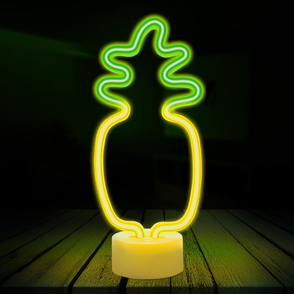 Neon na podstawce LED ANANAS pomar-zielony USB-C FSC-12 Forever Light